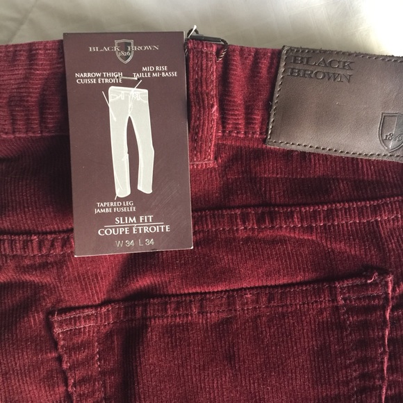 Black Brown Corduroy Slim fit Jean - Picture 7 of 9